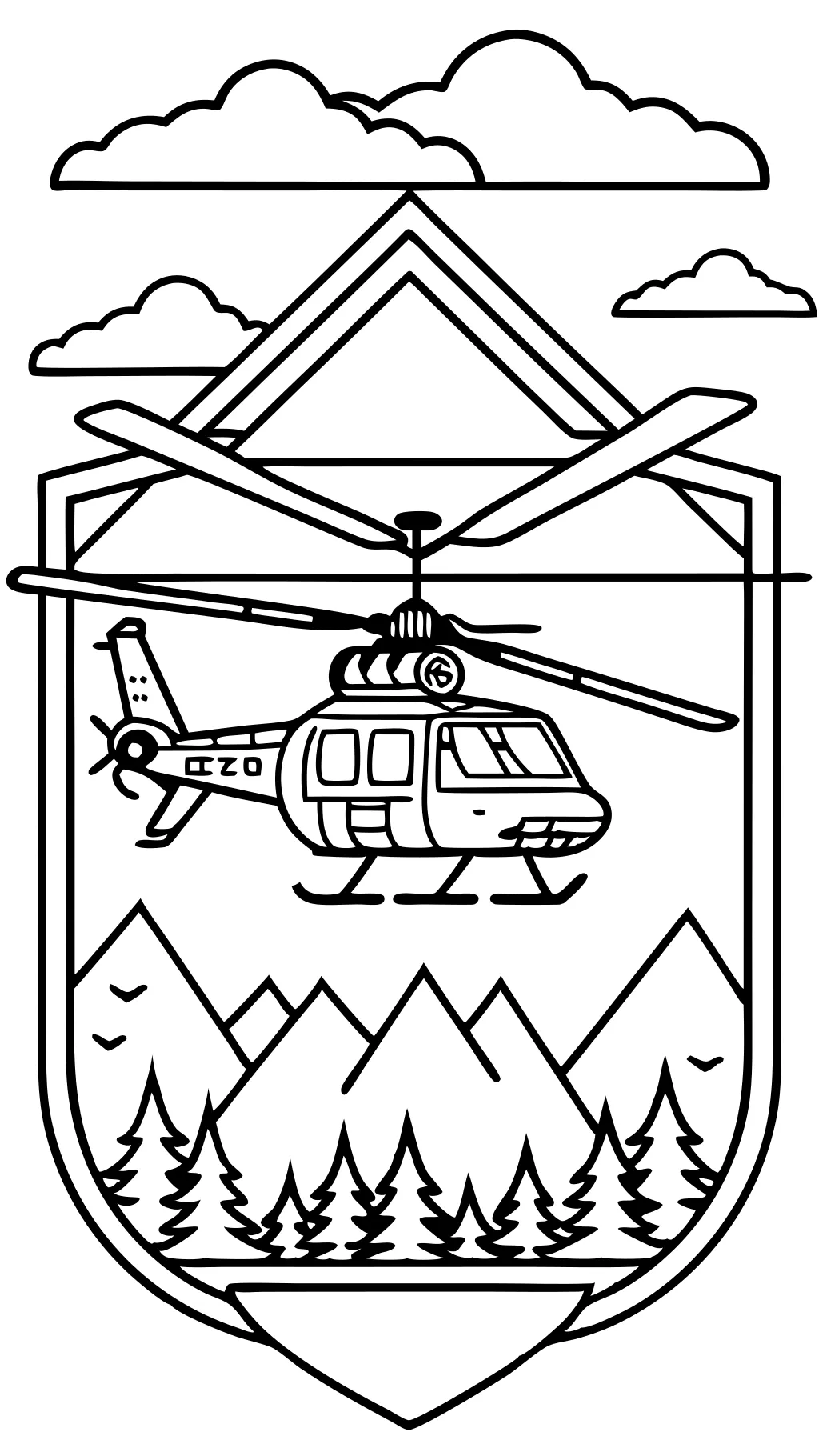 army helicopter coloring pages